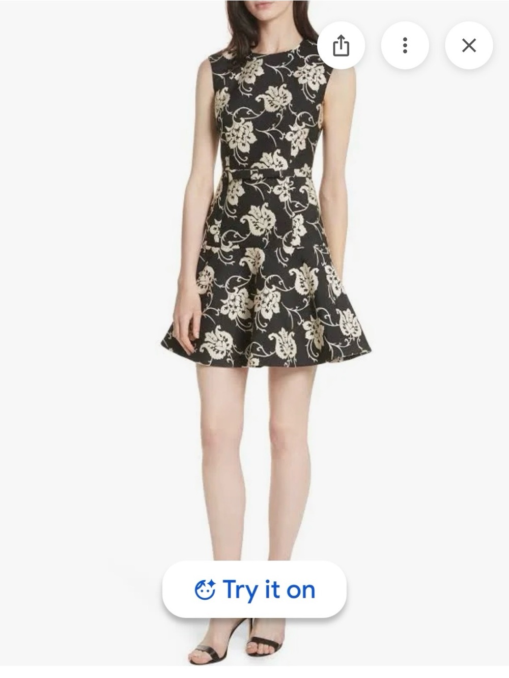 TED BAKER LONDON Ornate Black Paisley Ruffle Hem Dress